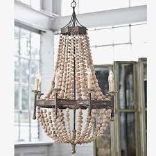 Lustre En Billes De Bois Blanchi Recherche Google Lustre Bois Chandelier A Faire Soi Meme Decoration