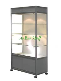 All Silver Glass Display Cabinet With Wheels And Lights Lockable Showcase Display Case Display Cabinet Lighting Uk Display Studiodisplay Cabinets Retail Aliexpress