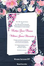 Gianna Wedding Invitation Hot Fuchsia Pink Navy Blue Wedding Invitations Diy Blush Pink Wedding Invitations Wedding Invitations Printable Templates