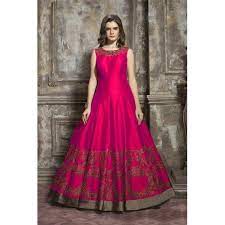 Ruby Pink Phantom Silk Handworked Partywear Gown Gowns Evening Dresses Gorgeous Dresses