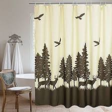 Amazon Com Fabric Shower Curtain Natural Theme By Ufriday Mildew Resistant Waterproof Wi Rustic Bathroom Shower Cloth Shower Curtain Bathroom Shower Curtains