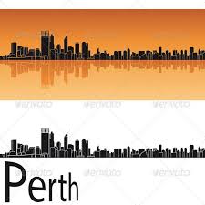 Perth Skyline In Orange Background Orange Background Skyline Skyline Silhouette