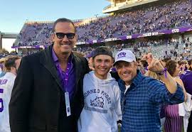 The bachelor host and father of two announced on instagram that his eldest child, son joshua, has committed to texas christian university. Chris Harrison Moved His Son Into Tcu Now He S Being Temporarily Replaced As The Host On The Bachelorette Lake Highlands