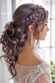 Awesome Glamorous Side Braided Curly Low Updo Wedding Hairstyle Featured Hairstyle Els Long Hair Updo Wedding Hair And Makeup Medium Length Hair Styles