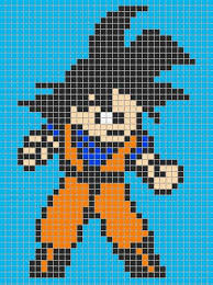 Goku Dragon Ball Perler Bead Pattern Pixel Art Templates Minecraft Pixel Art Pixel Art