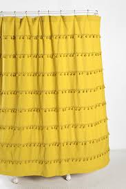 Fringe shower curtain, pick your color. Ball Fringe Shower Curtain Yellow Shower Curtains Urban Outfitters Curtains Curtains