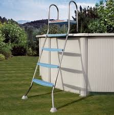 Echelle Inox Pour Piscine Hors Sol Jusque 1 35 M 2 X 4 Marches Et Plateforme Boutique Jardinitis