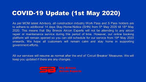 Covid 19 Circuit Breaker Measure Sky Breeze Aircon Experts