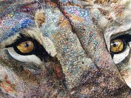 Lioness Detail Animal Quilts Sewing Art Fabric Art
