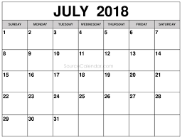 Free July Calendar 2018 Template With Holiday Https Sourcecalendar Com July 2018 Calendar Printable Calendar Pdf Print Calendar 2018 Printable Calendar