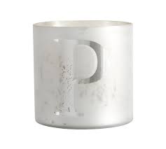 Alphabet Mercury Glass Scented Candle Frosted Pine Silver P Pottery Barn