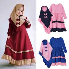 Tutorial mudah membuat gaun anak simpel. 2020 Baju Raya Kids Girls Kurung Sedondon Jubah Kanak Budak Perempuan Clothes Robe Maxi Dress Hijab Set Shopee Malaysia