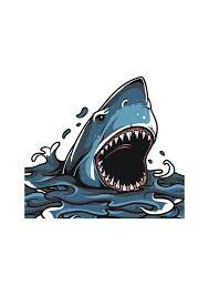 Shark With Open Mouth Free Svg File Ocean Canvas Canvas Art Prints Shop Art Prints