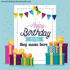 Choose the birthday cake below to create and download free happy birthday photos or send birthday. Happy Birthday Card With Name Edit Free Download