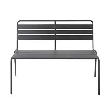 Banc De Jardin En Metal Gris Anthracite L 118 Cm Gartenbank Metall Gartenbank Gartenbank Grau