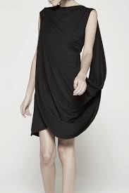 Black Drape Dress Edgy Dress Dresses Draped Dress
