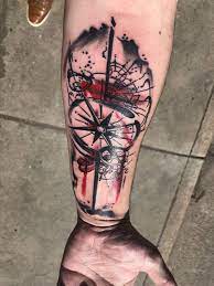 Grey and black nautical star tattoo on right forearm 1001 Ideas For Trash Polka Tattoo To Express Your Inner Rebel