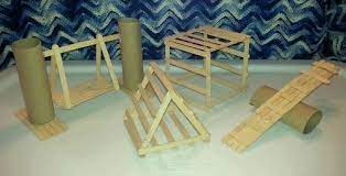 Here is a hamster tunnel. Homemade Popsicle Stick Toys Hamster Toys Diy Hamster Toys Hamster Diy