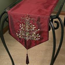 Christmas Embroidered Tree Burgundy Table Runner 72 By Otc 24 95 Rich Burgundy Looks Like Burgundy Table Runner Christmas Table Cloth Holiday Table Linens