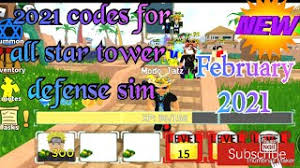 The best all star tower defense codes february 2021 arch january 29, 2021. 2021 All New All Star Tower Defense Codes February 2021 Youtube