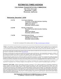 ESTIMATED TIMED AGENDA