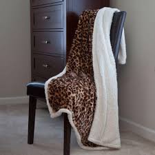 Sometimes to throw off the scheme of your ordinary aesthetics and upholsteries you have to shake things up with something exotic. Lavish Home Leopard Fleece Sherpa Polyester Throw Blanket 61 00005 Animal Le The Home Depot