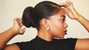 Sleek Realistic Faux Bun Thick Short Natural Hair Video Natural Hair Bun Styles Thick Natural Hair Short Natural Hair Styles
