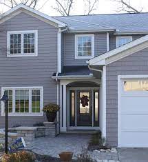 As a tertiary color, slate is an equal mix of purple and green pigments. White Trim Royal Harvard Slate Grey Straight Edged Shake Royal Harvard Slate Grey Siding And Therma Tru Entry Door Bloomington Il Carlson Exteriors Inc