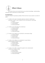 Music, art, physical education and health 2. Health 7 Module 1 Dimension Of Holistic Health Grade 7 Modules