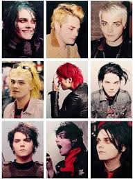 Gerard Way S Many Hairstyles I Like The Middle One And The Bottom Row The Best I Can T Choose Just One My Chemical Romance Gerard Way Romance