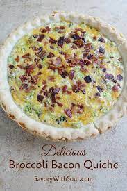 Broccoli Bacon Quiche With Cheese Recipe Bacon Quiche Broccoli Bacon Quiche Quiche Recipes