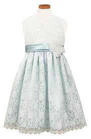 Jayne Copeland Dress Girls Sleeveless Lace Blue White 2t