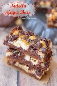 Nutella Magic Bars From Dinners Dishes And Desserts Nutella Recipes Desserts Nutella
