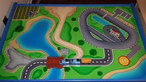 Hand Painted Refurbished Train Table Train Table Lego Road Children Room Boy