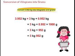 †to calculate the recommended fat intake (for a person trying to maintain weight): Conversion Of Kilograms Into Grams Youtube
