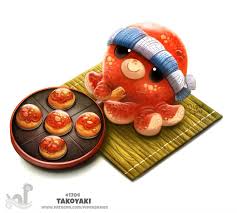 Daily Paint 1704 Takoyaki Cute Food Drawings Cute Animal Drawings Cute Animal Drawings Kawaii