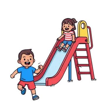 Szczęśliwe Dzieci Bawiące Się Na Zjeżdżalni Ilustracja Z Dzieciństwa, Bawiące Się Dzieci, Zjeżdżalnie Na Placu Zabaw, Dziecięca Zabawa Obraz PNG i kliparty do pobrania za darmo