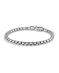 Use a clean, cotton cloth and mild dish detergent diluted in water. David Yurman Men S 5mm Sterling Silver Large Box Chain Bracelet Neiman Marcus