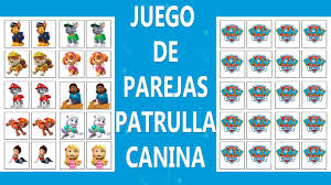 Juegos de memoria para recortar. Juego De Parejas Patrulla Canina Youtube