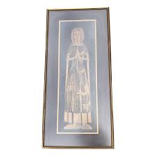 Vintage brass rubbings for sale. Large Sir Lady Foxely Gilded Brass Rubbings A Pair Chairish