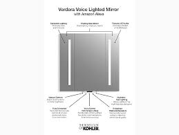 Largest selection · return policy · installation instructions K 99572 Vlan Na Verdera Voice Lighted Mirror With Amazon Alexa Kohler