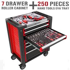 China Kinbox 7 Drawer Cnc Tool Box Trolley With 250 Pcs Hand Tool Set For Repair China Tool Trolley And Tool Roller Box Price