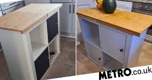 Kitchen island with seating uk ikea. Mum Creates Amazing Kitchen Island For Just 36 And Saves 163 Metro News