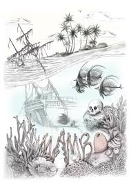 Draw this cute pirate ship by following this drawing lesson. This Heatwave Has Us Dreaming Of Being Shipwrecked On A Deserted Island With A Lone Coconut Tree And An I Sunken Ship Tattoo Underwater Tattoo Shipwreck Tattoo