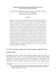 We did not find results for: Pdf Making Television Programs Relevant To All In A Multicultural Society Fauziah Hassan Academia Edu