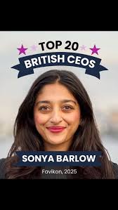 GREAT NEWS!! 🎉 Sonya Barlow ranked no.11 Favikon’s Top 20 British CEOs