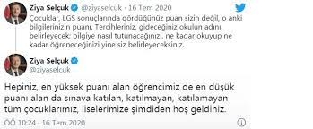 En son haber ve son dakika gelişmeleri için tıklayın! Bakan Ziya Selcuk Tan Ogrencileri Sasirtan Lgs Aciklamasi Gordugunuz Puan Sizin Degil