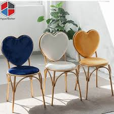 Heart Style Gold Metal Coffee Shop Chair