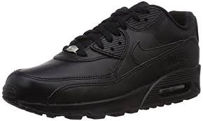 Nike Mens Air Max 90 Leather Running Shoes Blackblack 302519001 Size 8 You Can Get More Details By Cli Running Shoes For Men Nike Leather Air Max 90 Leather