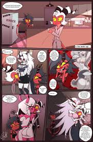 Rule 34 Dev - general:[anthro blush breasts butt clothing  dialogue female hug kiss_on_lips kissing male malefemale  nude pajamas pixelated] artist:[gatojack3] contributor:[]  copyright:[helluva_boss mythology ...